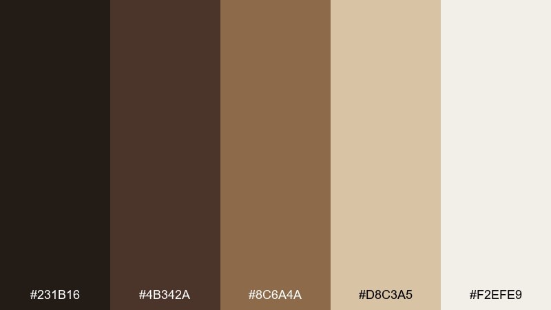 mocha canvas portfolio color palette with hex codes