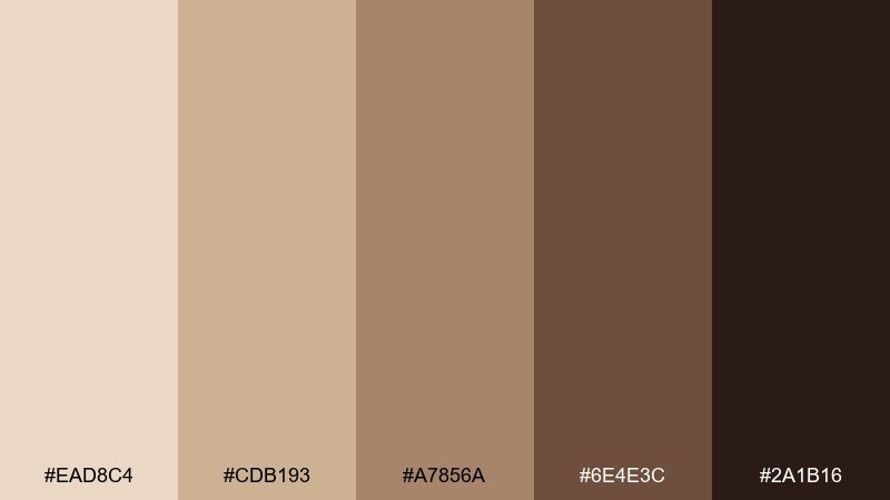 mocha drift desert sand color palette with hex codes