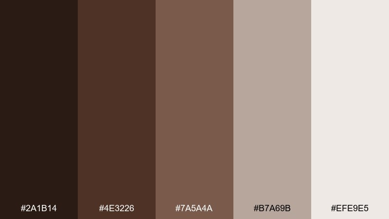 mocha marble chocolate color palette with hex codes