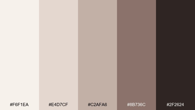 mocha marble magnolia color palette with hex codes