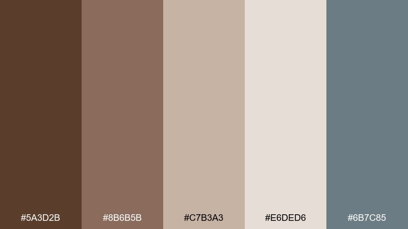 mocha mist coffee brown color palette with hex codes