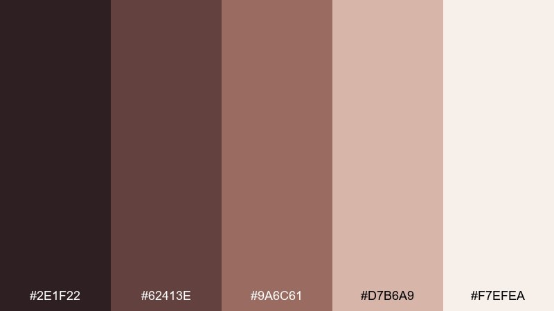 mocha mist coffee color palette with hex codes