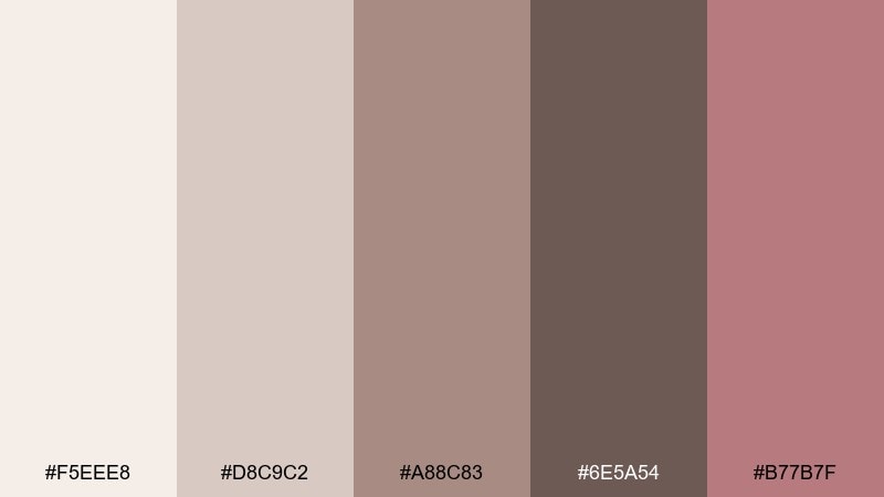 mocha rose accent color palette with hex codes