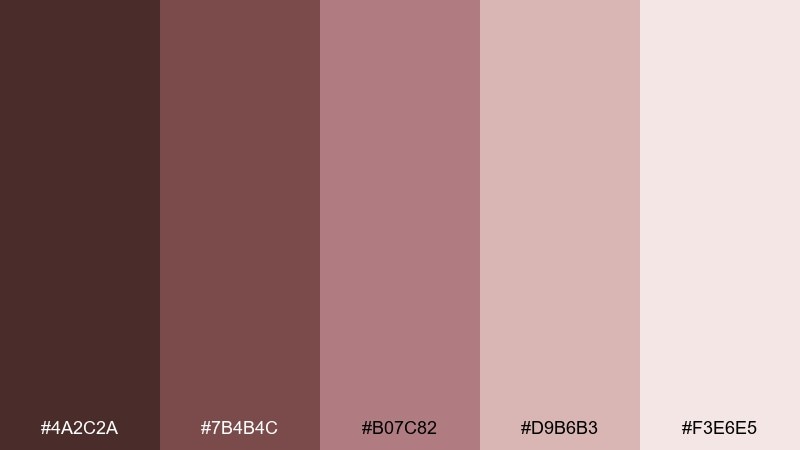 mocha rose chocolate brown color palette with hex codes