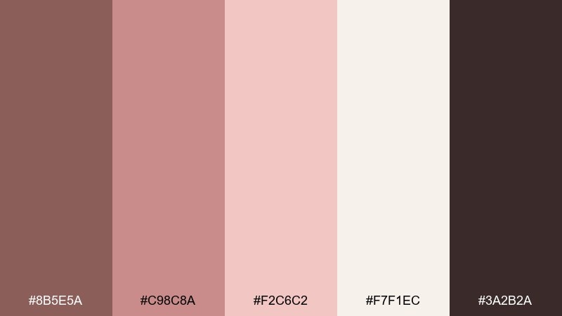 mocha rose love color palette with hex codes
