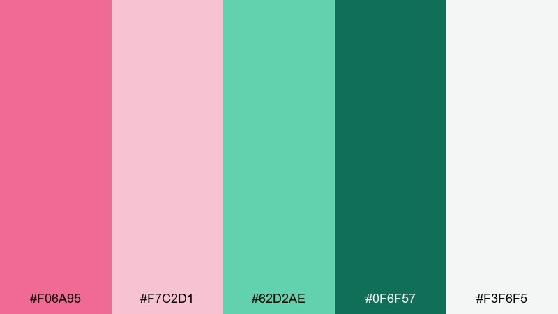 modern blush jade color palette with hex codes
