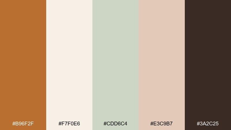 modern bridal bronze color palette with hex codes