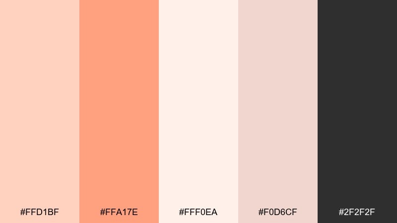 modern bridal peach color palette with hex codes