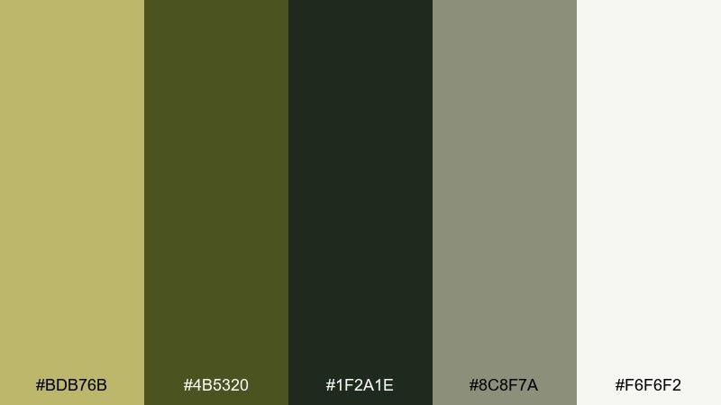 modern camo street dark khaki color palette with hex codes