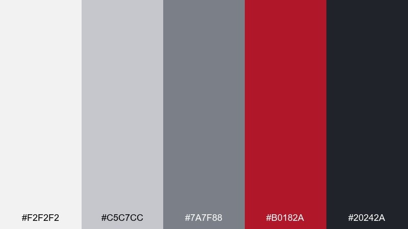 modern carmine color palette with hex codes
