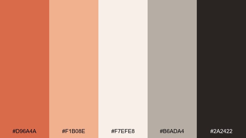 modern clay interior color palette with hex codes