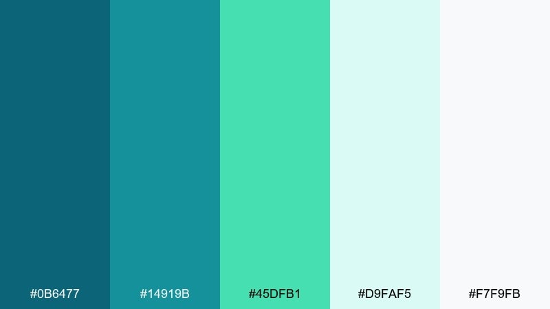 modern clinic ui blue green teal color palette with hex codes