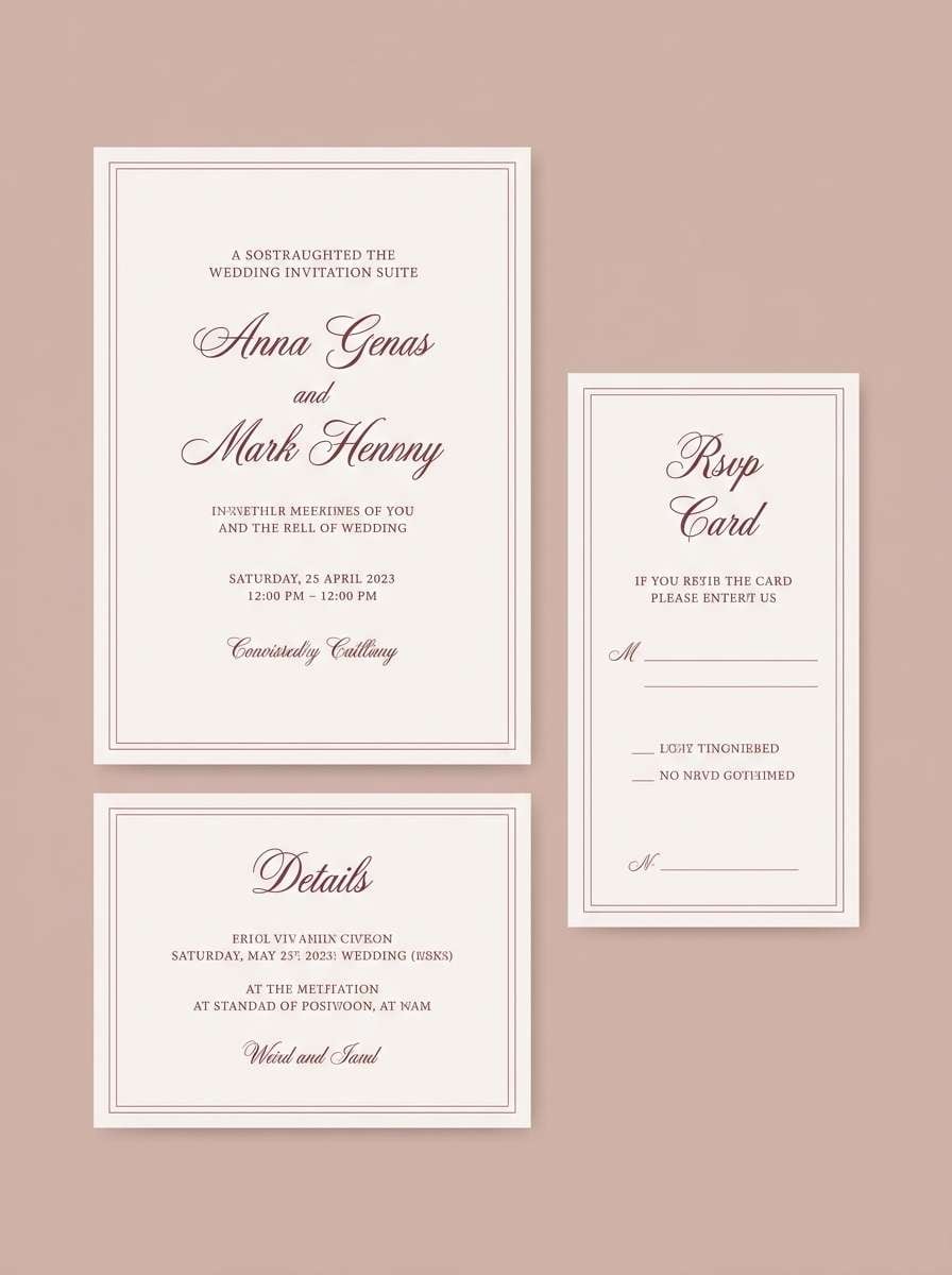 rosewood wedding invitation