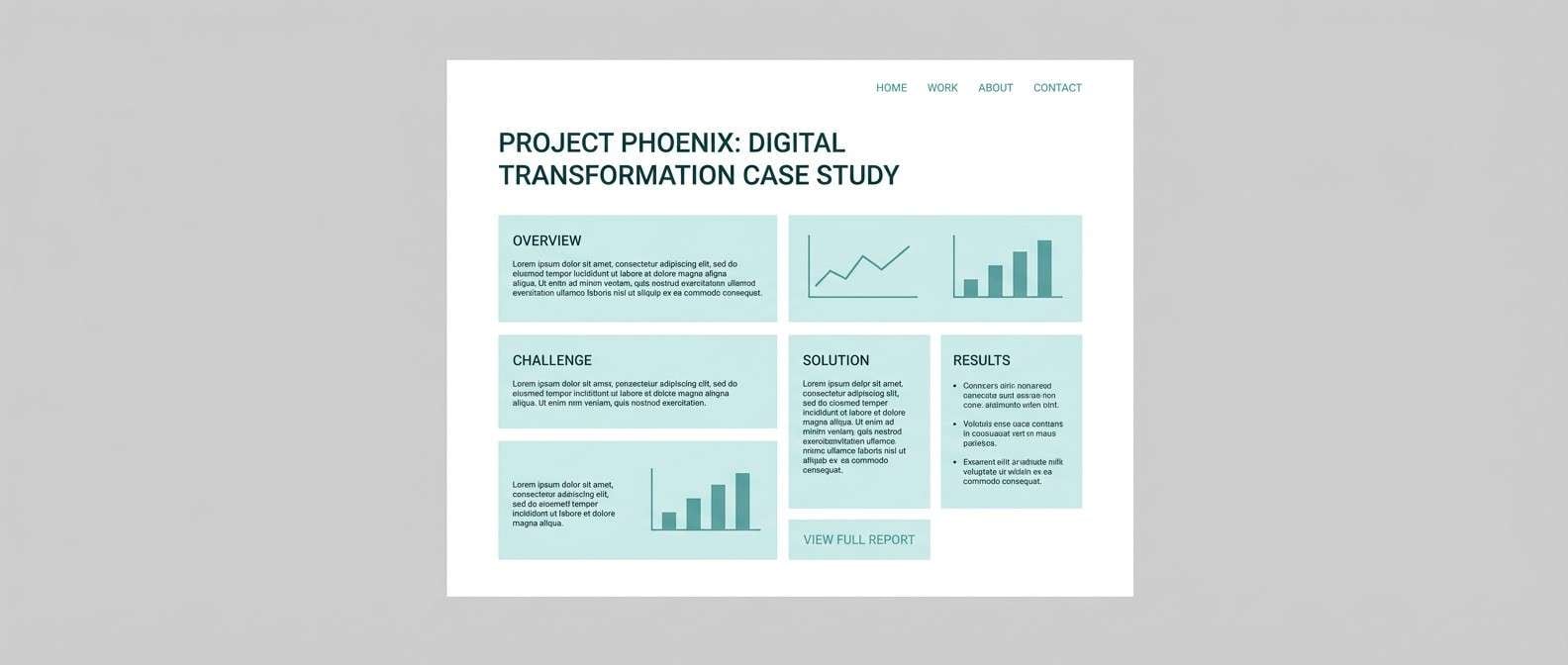 teal case study layout