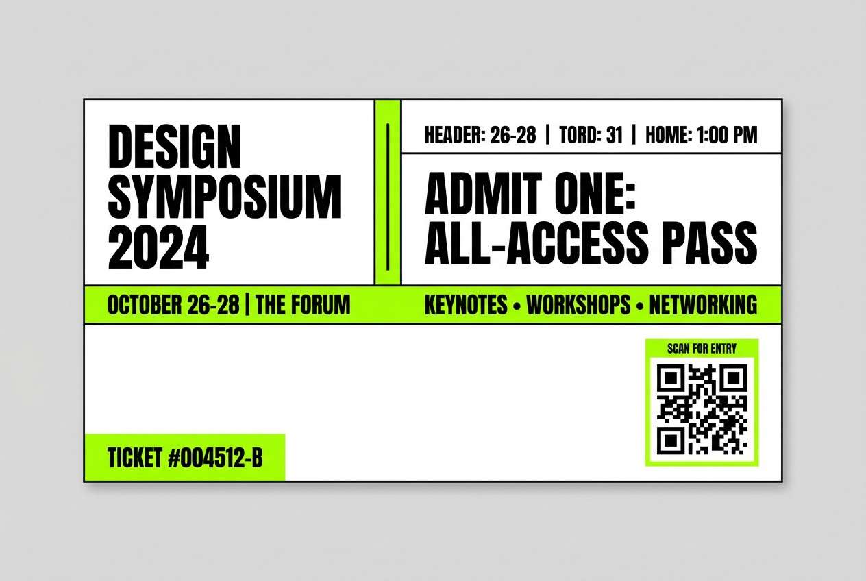 neon event ticket design