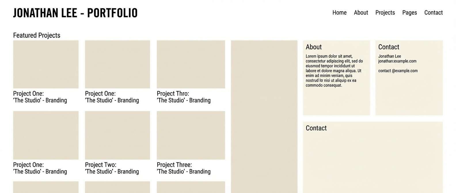 minimal portfolio layout