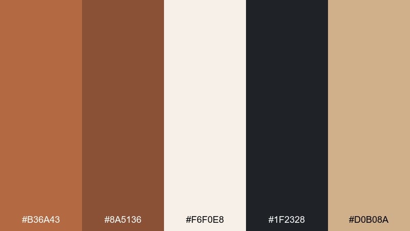 modern copper minimal ui copper bronze color palette with hex codes