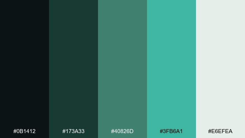modern dashboard viridian color palette with hex codes