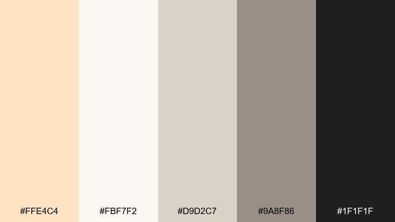 modern editorial neutral color palette with hex codes