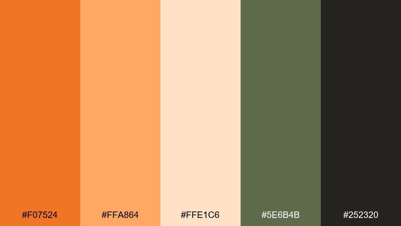 modern farmstand pumpkin color palette with hex codes
