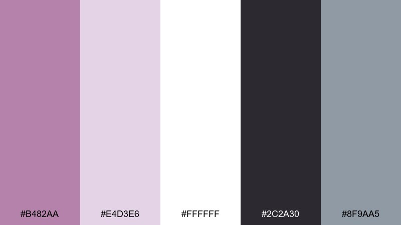 modern lilac office color palette with hex codes