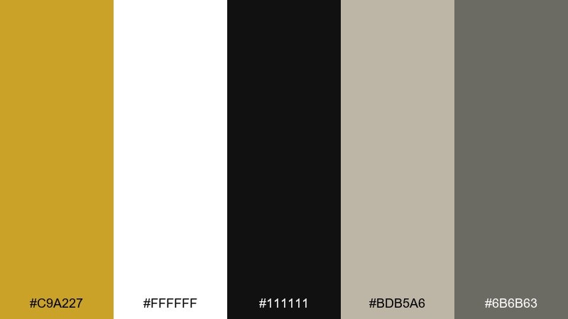 modern minimal mustard color palette with hex codes