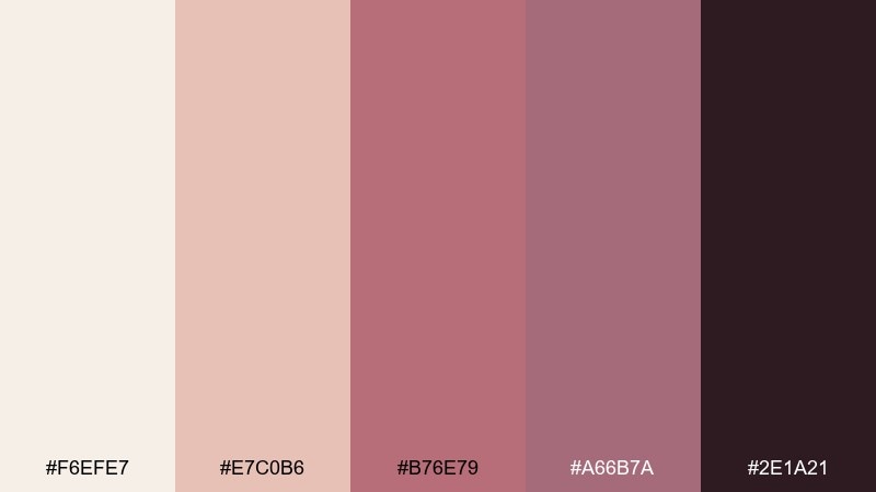 modern rose gold ui color palette with hex codes