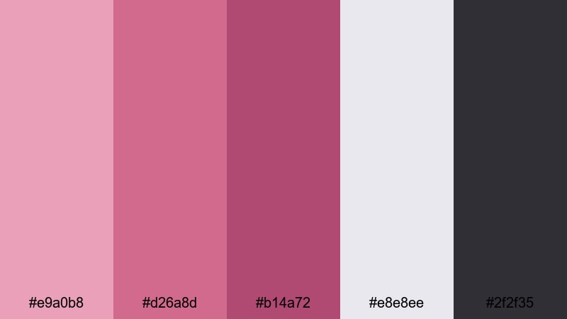modern rose gray color palette with hex codes