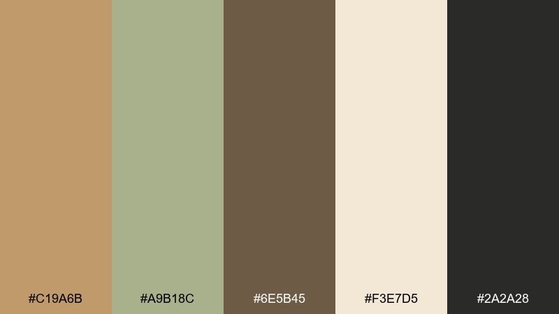 modern safari color palette with hex codes