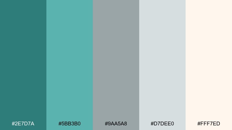 modern spa color palette with hex codes
