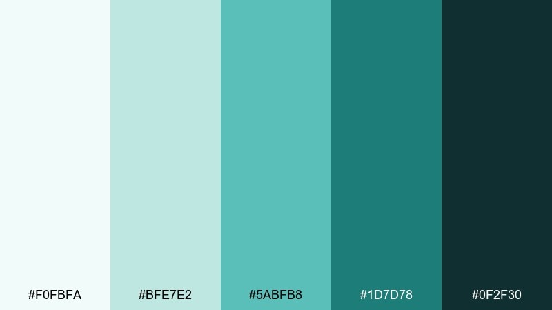 modern teal home office color palette with hex codes