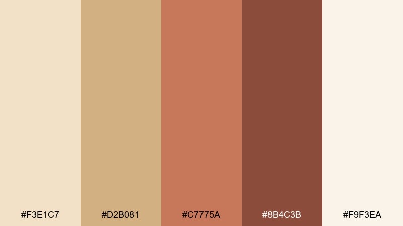 modern terracotta toast color palette with hex codes