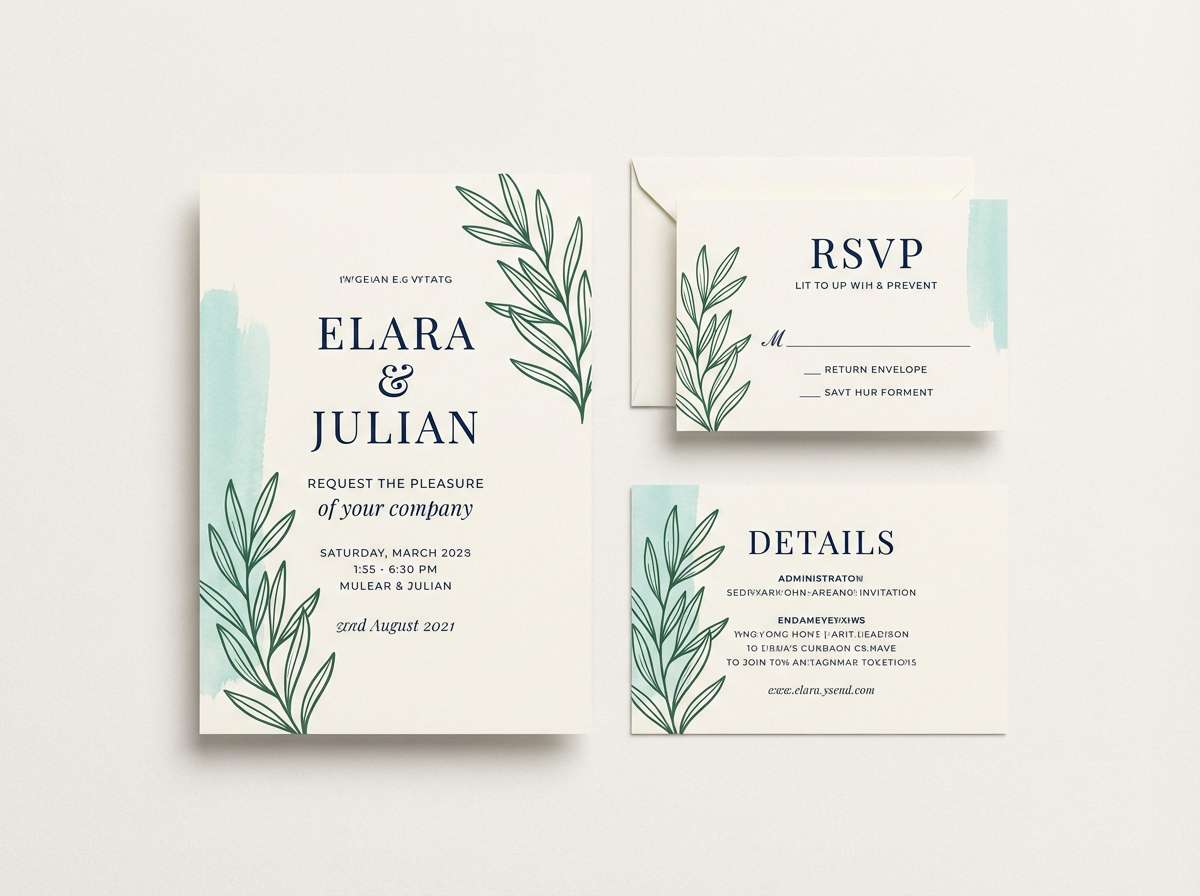 modern wedding invitation