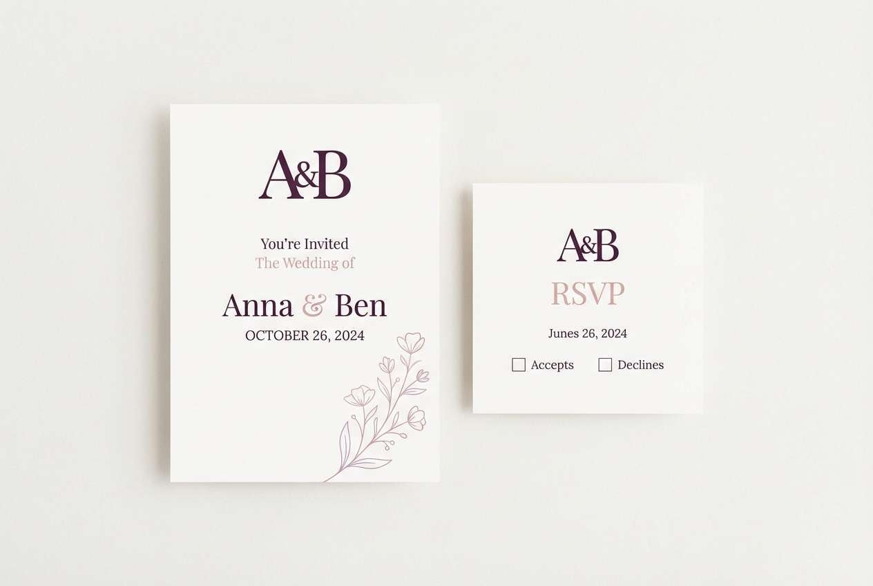 modern wedding stationery set