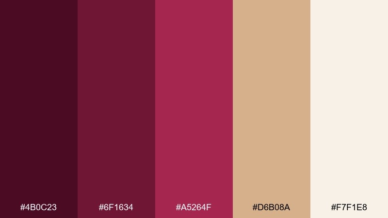 modern winery label burgundy plum color palette with hex codes