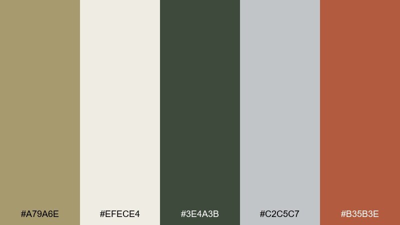 modern workwear color palette with hex codes