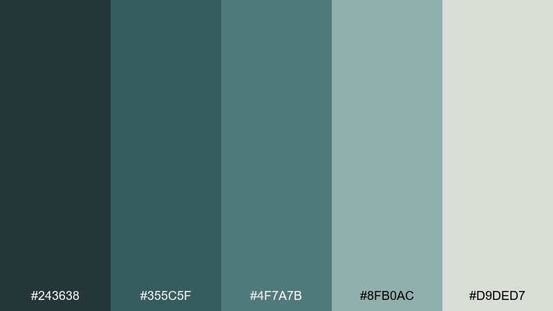 moldy denim zombie apocalypse color palette with hex codes