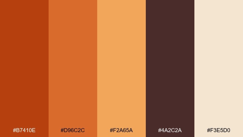 molten copper flame color palette with hex codes