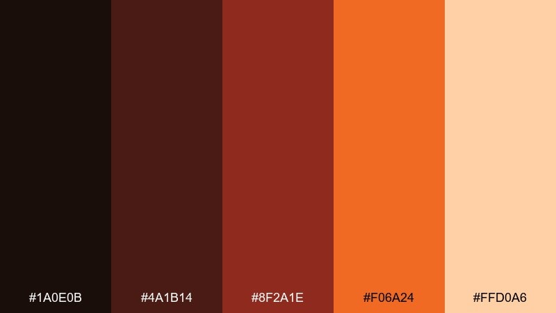molten lava gradient color palette with hex codes
