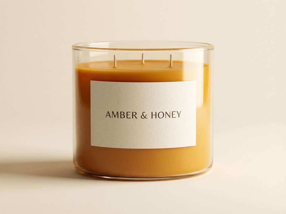 amber candle product ad