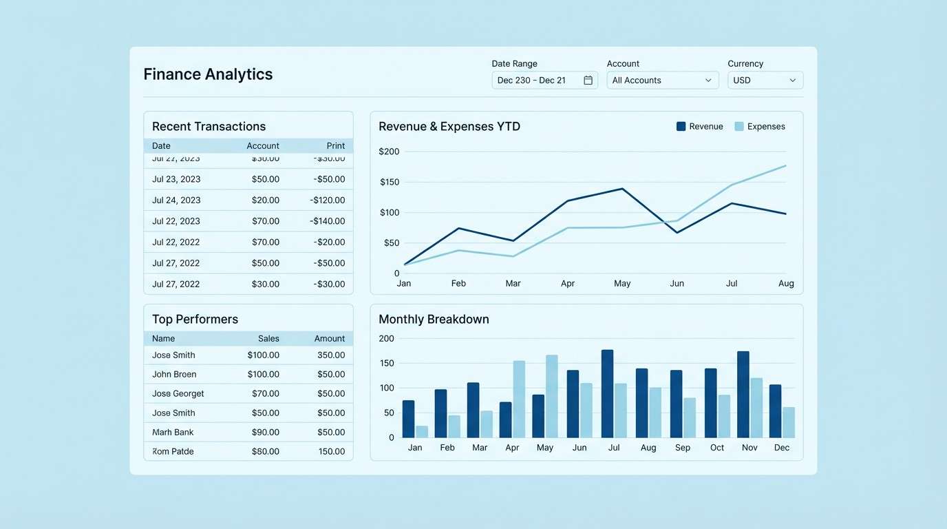 icy finance dashboard ui