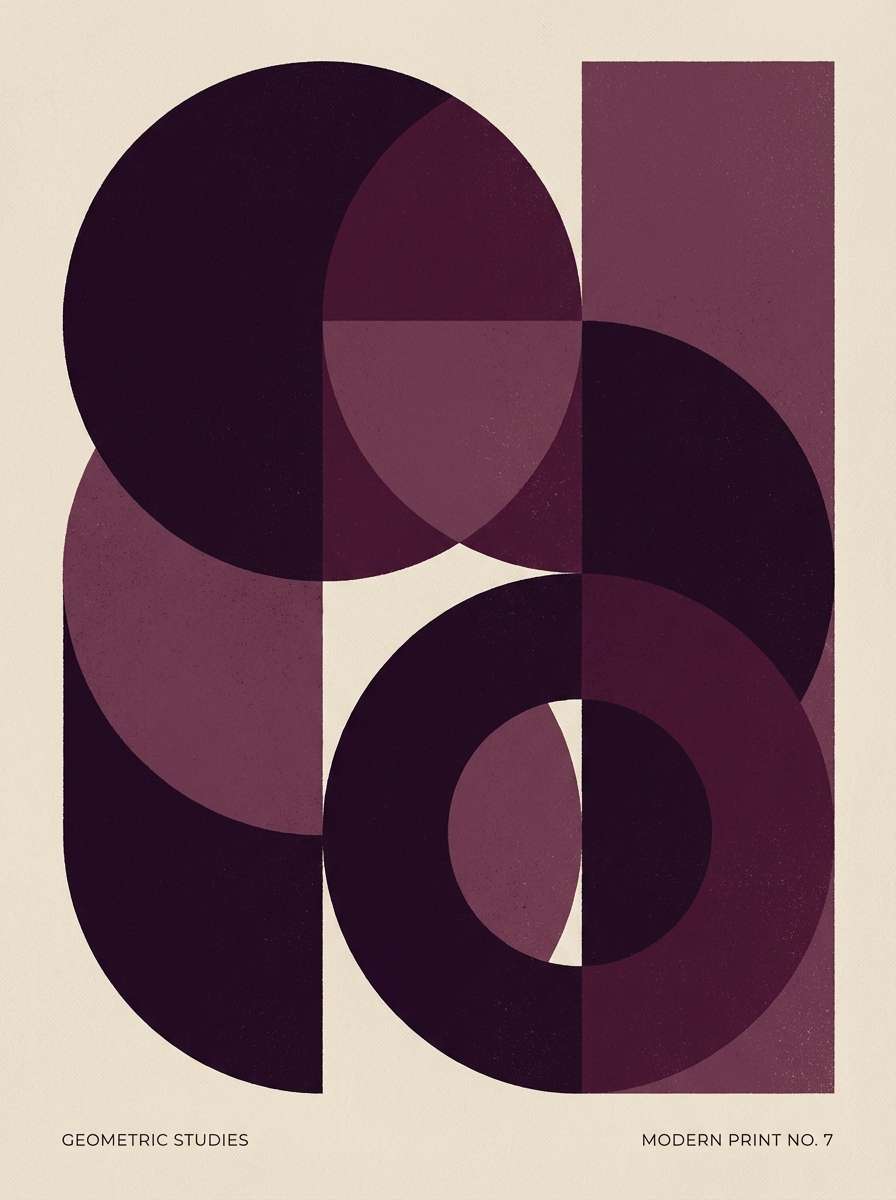 abstract poster in aubergine
