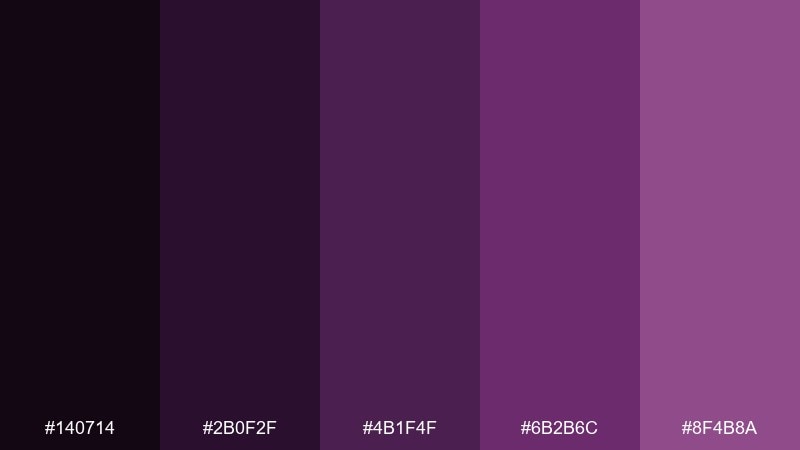 monochrome aubergine eggplant color palette with hex codes