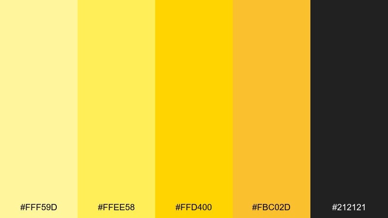 monochrome canary tints canary yellow color palette with hex codes