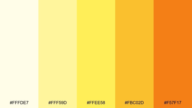 monochrome citrus range lemon color palette with hex codes