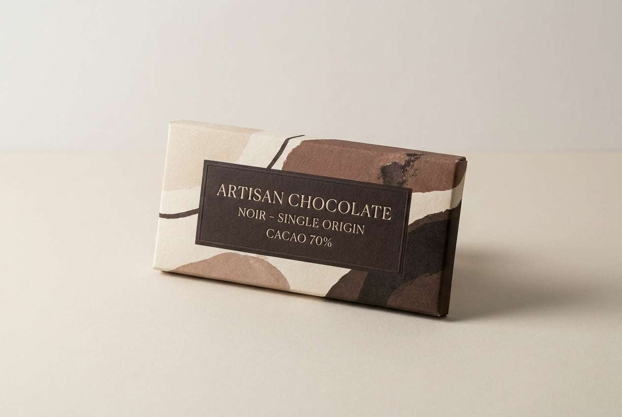 brown chocolate packaging shot