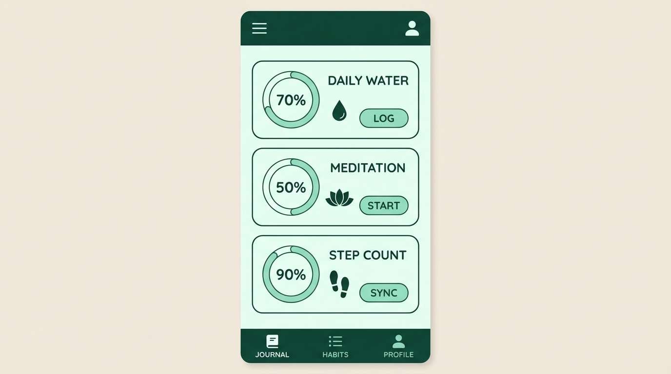mint wellness app ui
