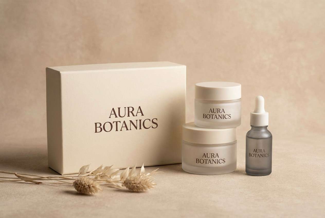 neutral luxury packaging set
