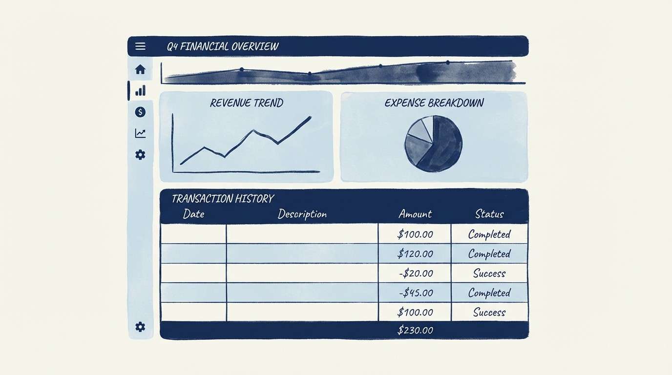 navy finance ui layout
