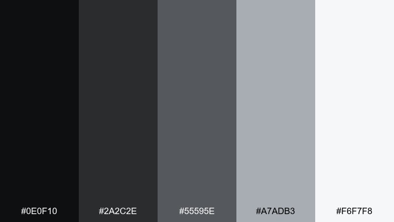 monochrome drift eclipse color palette with hex codes
